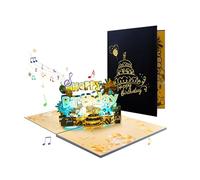 Tarjeta de cumpleaños emergente con luz y música, hecha a mano, tarjeta de felicitación para amigos, postal plegable con sobre, tarjeta de cumpleaños hecha a mano