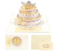 Tarjeta de cumpleaños emergente, diseño artístico con temática de pastel, recuerdo cuidadoso para familiares y amigos, saludo para ocasiones memorables, deseos especiales de cumpleaños