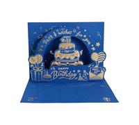 Tarjeta de cumpleaños emergente única elegante tarjeta de felicitación de cumpleaños con papel de aluminio dorado y felicitación corporativa de papel de primera calidad
