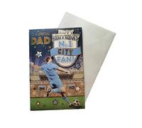 Tarjeta de cumpleaños "Express Yourself" para el padre número 1 de la ciudad, incluye sobre, tarjeta de cumpleaños para fanáticos del fútbol para papá