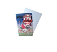 Tarjeta de cumpleaños "Express Yourself" para hijo número 1 con temática roja y blanca, incluye sobre, tarjeta de cumpleaños para fanáticos del fútbol para hijo