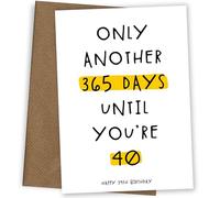 Tarjeta de Cumpleaños Feliz 39 para Hombres y Mujeres de Hey Chimp - Solo Otros 365 Días Hasta que Cumplas 40" Celebra Llegar a los 39 Años y Tener 39 Años
