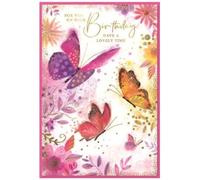 Tarjeta de cumpleaños femenina - Mariposa 19 cm x 13 cm 26751