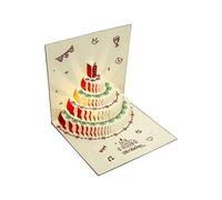 Tarjeta de cumpleaños iluminada con textura de papel para celebración de música, reunión familiar, adecuada para regalos sorpresa, tarjeta de celebración familiar