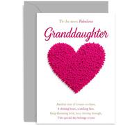 Tarjeta de cumpleaños inspiradora para nieta, fabuloso regalo del día, poema sincero, para niños, adolescentes y adultos, interior en blanco con sobre