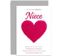 Tarjeta de cumpleaños inspiradora para sobrina, fabuloso regalo del día, poema sincero, para niños, adolescentes y adultos, interior en blanco con sobre