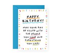 Tarjeta de cumpleaños llena de gente que amas, mensaje positivo dulce para mamá, papá, hermana, hermano, hija, hijo, sobrina, sobrino, amigo, colega, familia, viene con calcomanías