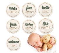 Tarjeta De Cumpleaños Mensual Bebé | 7 Carteles Anuncio Bebé Doble Reverso | Discos Decorativos Marcado Mes, Cartones Fotos Evolución Nacimiento Niños Niñas
