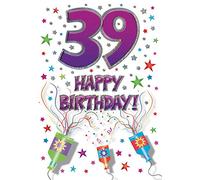 Tarjeta de cumpleaños moderna para la edad de 39 - 7 x 5 pulgadas - Piccadilly Greetings