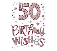 Tarjeta de Cumpleaños Moderna para la Edad de 50, Tarjeta Felicitacion Cumpleaños, 9 x 6 pulgadas, Piccadilly Greetings