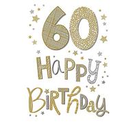 Tarjeta de cumpleaños moderna para la edad de 60 - 9 x 6 pulgadas - Piccadilly Greetings