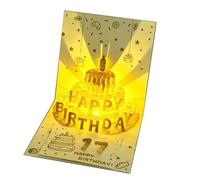 Tarjeta de cumpleaños musical iluminada con luz y música para mujeres, hombres, marido, esposa, niños, fiesta