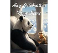 Tarjeta de cumpleaños nai262 Panda & Friend Holiday Jet para jubilación del padre o madre, cualquier ocasión, celebración y nombre