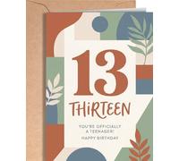 Tarjeta de cumpleaños número 13 para niños o niñas, tarjeta de feliz cumpleaños número 13 para sobrino o sobrina, bonitas tarjetas de felicitación para adolescentes para hijo o hija, nieto, nieta que
