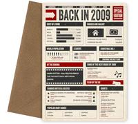 Tarjeta de cumpleaños número 16 para hombres y mujeres - Back in 2009 - Tarjeta nostálgica en este año como tarjetas de cumpleaños para hombres y mujeres en su tarjeta de 16 cumpleaños o 16