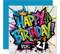 Tarjeta de cumpleaños número 21 de Milestone, energía de cumpleaños urbano
