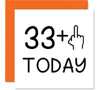 Tarjeta de cumpleaños número 34 divertida para mujeres, dedo medio, tarjetas de cumpleaños groseras para hombres, tarjetas de felicitación de 145 mm, tarjetas de broma, hija, hijastro, hermana,