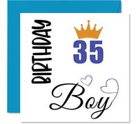Tarjeta de cumpleaños número 35 para hombres, tarjetas de cumpleaños para hombre, hijo, hermano, tío, primo, amigo, sobrino, 145 mm x 145 mm, treinta y cinco tarjetas de felicitación de 35 cumpleaños