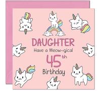 Tarjeta de cumpleaños número 45 para hija, divertida tarjeta de cumpleaños para hijas de 45 años, cuarenta y cinco, cuarenta y quinto
