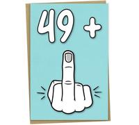 Tarjeta de cumpleaños número 50, 49 + 1 hoy, divertida tarjeta de cumpleaños para mujeres u hombres de 50 años,