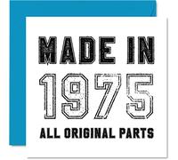 Tarjeta de cumpleaños número 50 para hombres, mujeres, él y ella, hecha en 1975, todas las piezas originales, divertida tarjeta de cumpleaños para papá, mamá, hermano, hermana, tío, tarjetas de