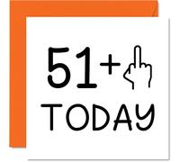 Tarjeta de cumpleaños número 52 divertida para mujeres, dedo medio novedoso, tarjetas de cumpleaños groseras para hombres, tarjetas de felicitación de 145 mm, tarjetas de broma para mamá, papá,