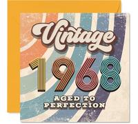 Tarjeta de cumpleaños número 57 para hombres y mujeres, estilo vintage de 1968, envejecida a la perfección, tarjetas de feliz 57 cumpleaños para papá, abuela, esposa, primo, abuelo, hija, tarjetas de