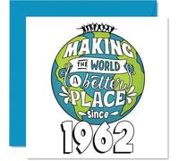 Tarjeta de cumpleaños número 63 para hombres y mujeres - Making the World a Better Place - Tarjetas de feliz 63 cumpleaños para marido, abuela, amigo, hermano, hermana, vecino, tarjetas de