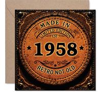 Tarjeta de cumpleaños número 67 para mujeres y hombres, retro, no viejo, tarjetas de cumpleaños 67 para niñera, hermana, hermano, esposa, papá, abuela, tarjetas de felicitación de cumpleaños de 145 mm