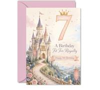 Tarjeta de cumpleaños número 7, un día mágico para una pequeña princesa