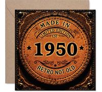 Tarjeta de cumpleaños número 75 para mujeres y hombres, retro, no viejo, tarjetas de cumpleaños 75 para niñera, abuela, hermana, abuelo, tío, hermano, tarjetas de felicitación de cumpleaños de 145 mm