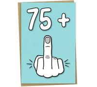 Tarjeta de cumpleaños número 76, 75 + 1, divertida tarjeta de cumpleaños para mujeres u hombres de 76 años, 5 x 7 pulgadas