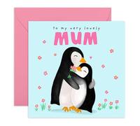 Tarjeta de cumpleaños o día de la madre - Abrazo de pingüino para mamá e hijo - Regalos sinceros para mamá, mamá, ella, mujeres, damas de hijo o hija - Felicitación dulce y milenaria - Viene con