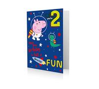 Tarjeta de cumpleaños oficial de Peppa Pig de 2 años - You're 2 - George Pig