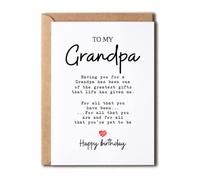 Tarjeta de cumpleaños para abuelo con texto en inglés «To My Grandpa Is The Greatest Gifts In My Life», tarjeta de cumpleaños para abuelo, tarjeta de regalo para abuelo, regalos de Navidad para abuelo