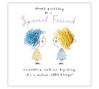 Tarjeta de cumpleaños para amigas, para mujer, amiga especial, la amistad es un millón de pequeñas cosas, fabricada en el Reino Unido, respetuosa con el medio ambiente
