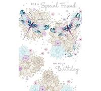 Tarjeta de cumpleaños para amigos, gama Pizazz, elegante acabado dorado