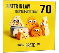 Tarjeta de cumpleaños para cuñada número 70 - Tarjeta de cumpleaños divertida para cuñada de 70 años, setenta y setenta