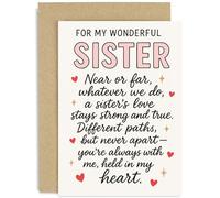 Tarjeta de cumpleaños para hermana mayor, mejor amiga, palabras sentimentales sinceras, sobre de alta calidad