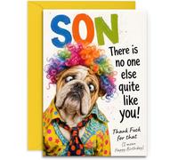 Tarjeta de cumpleaños para hijo con texto en inglés "No One Quite like You", tarjeta de cumpleaños para hijo, tamaño A5, con sobre amarillo, hecha en Reino Unido