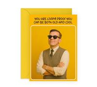 Tarjeta de cumpleaños para hombre, prueba de que puedes ser viejo y genial, tarjeta humorística para papá, hermano, amigo, hermano, abuelo, hombre, compañero, colega, marido, hombre envejecido, viene
