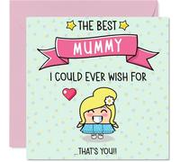 Tarjeta de cumpleaños para mamá - The Best I Could Ever Wish For - Tarjeta de feliz cumpleaños para mamá de hijo e hija, 145 mm bonitas tarjetas de felicitación de cumpleaños