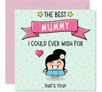 Tarjeta de cumpleaños para mamá - The Best I Could Ever Wish For - Tarjeta de feliz cumpleaños para mamá de hijo e hija, 145 mm bonitas tarjetas de felicitación de cumpleaños