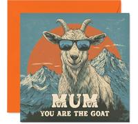 Tarjeta de cumpleaños para mamá - You Are The Goat - Tarjeta de feliz cumpleaños para mamá de hijo e hija, tarjetas de felicitación divertidas de cumpleaños de animales de 145 mm