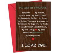 Tarjeta de cumpleaños para marido - Tarjeta de cumpleaños de 5 x 7 pulgadas con poema de amor para novio con sobre, romántica tarjeta de cumpleaños llena de amor para él, tarjeta de San Valentín para