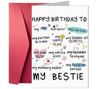 Tarjeta de cumpleaños para mejor amiga, regalos para mejores amigas, tarjeta de cumpleaños con sobre, regalo para mujer, para hermana, sobrina, hija, divertida, buenos amigos, feliz cumpleaños