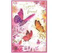 Tarjeta de cumpleaños para mujer, diseño de mariposas Simon Elvin, 19 x 13 cm (601-1)
