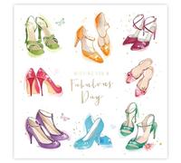 Tarjeta de cumpleaños para mujer - Tarjeta general para mujer - Wishing You a Fabulous Day - Diseño de zapato femenino - Acabado especial - Hecho en el Reino Unido - Ecológica