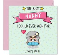 Tarjeta de cumpleaños para niñera - The Best I Could Ever Wish For - Tarjeta de feliz cumpleaños para niñera de nieto nieta, 145 mm lindas tarjetas de felicitación de cumpleaños