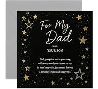 Tarjeta de cumpleaños para papá de hijo adulto y niño, poema sentimental sincero, regalos del día del padre para él, celebración de la jubilación para hombres, sobre de alta calidad